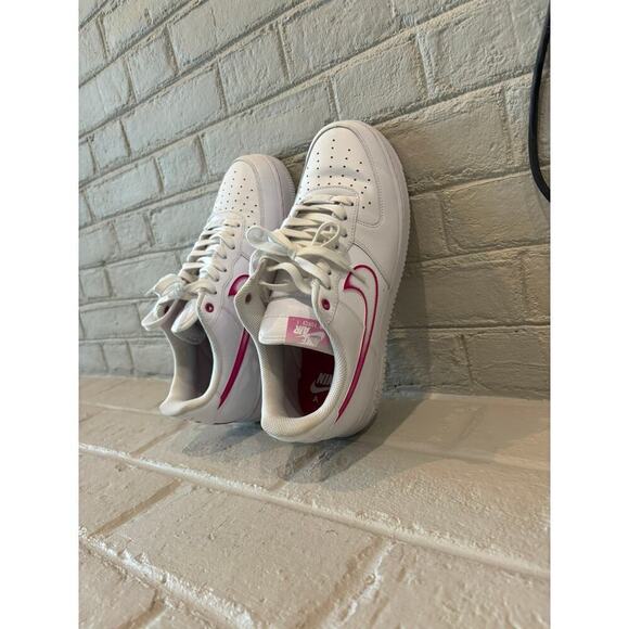 Nike Air Force 1 Low ‘07 White Leather Pink Airbrush - Picture 9 of 9